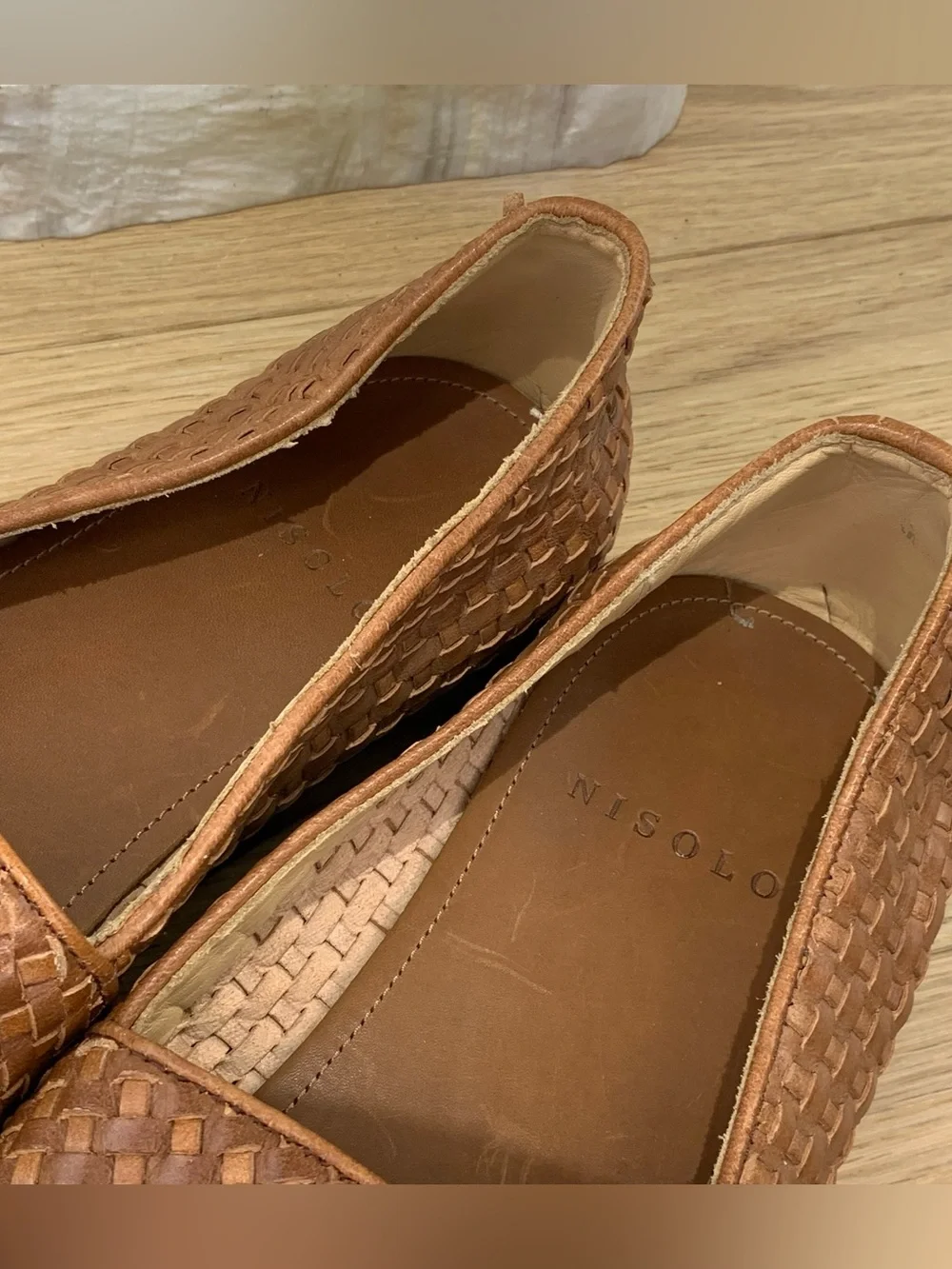Nisolo Woven Leather Slip-On Loafers in Brown
